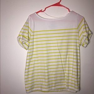 lime green n white striped top.